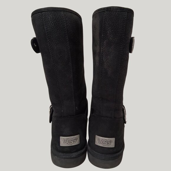 UGG Women’s Sutter Black Suede Tall Buckle Boots – Size 9 (Style #100537) - Picture 5 of 7